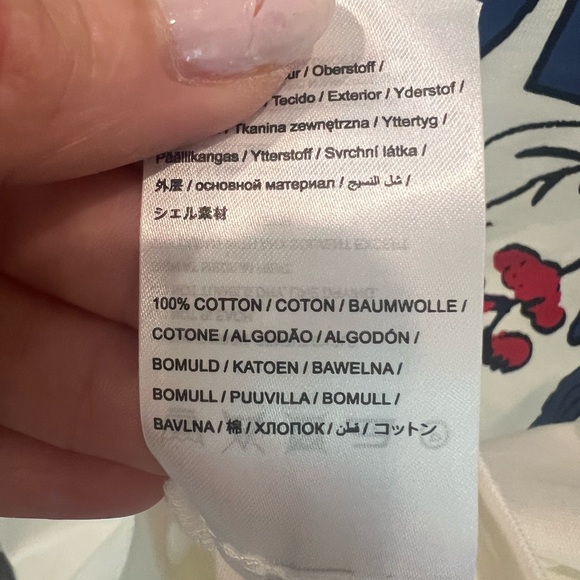 FARM Rio NWT Blue and White Macaw Tee ~ LARGE - Picture 6 of 7